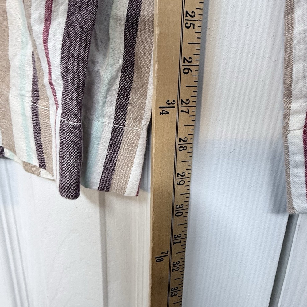NWOT Abercrombie & Fitch Striped Linen Blend Wide Leg Pants Paperbag Waist Sz M - Picture 7 of 7